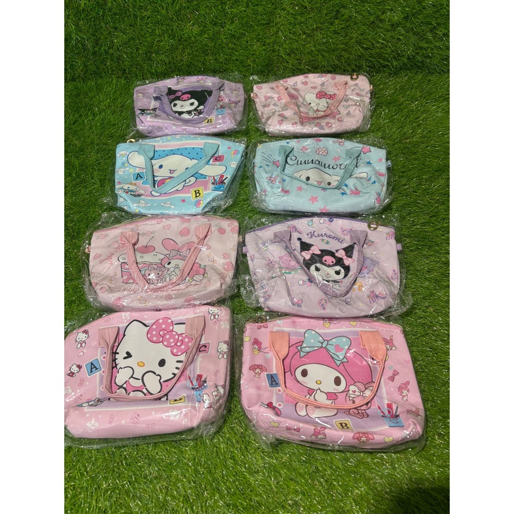 Lot of 8 Sanrio Hello Kitty My Melody Kuromi Cinnamoroll Mini Tote Bag ZPouch